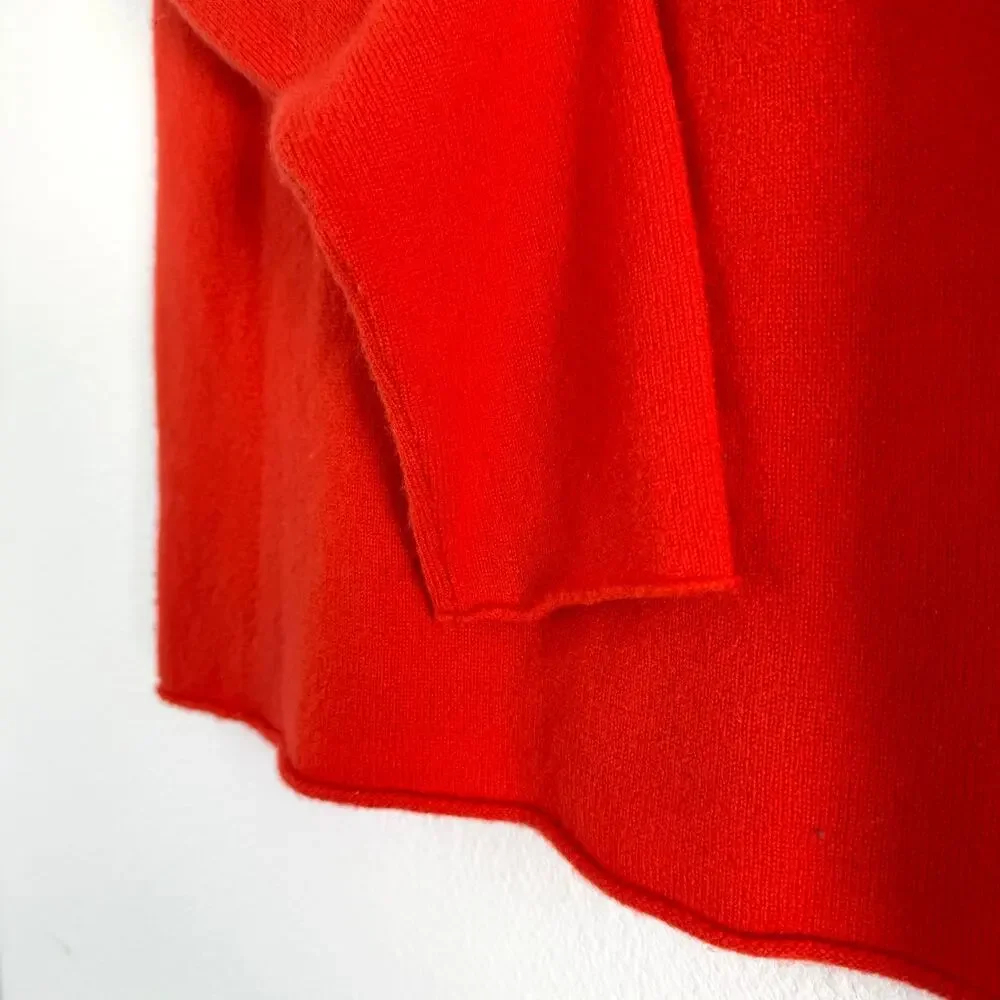 J Crew Deep Orange Turtleneck Sweater Cashmere Blend Size‎ XS capsule wardrobe